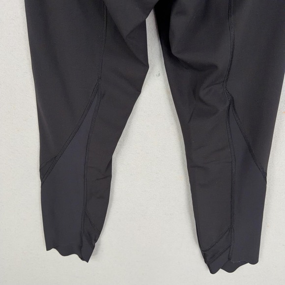 Lululemon Leggings Womens 6 Wunder Under Black High Rise Crop Scallop Mesh Yoga - Picture 6 of 16